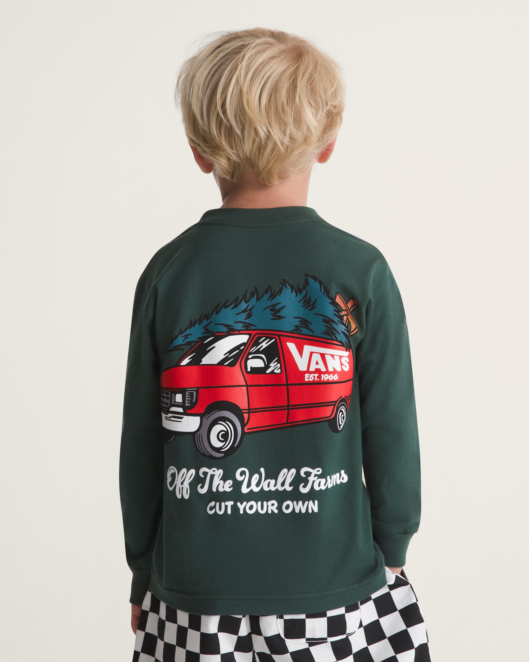 Little Kids Cut Your Own Long Sleeve Tee VANS Oil Green ALT3