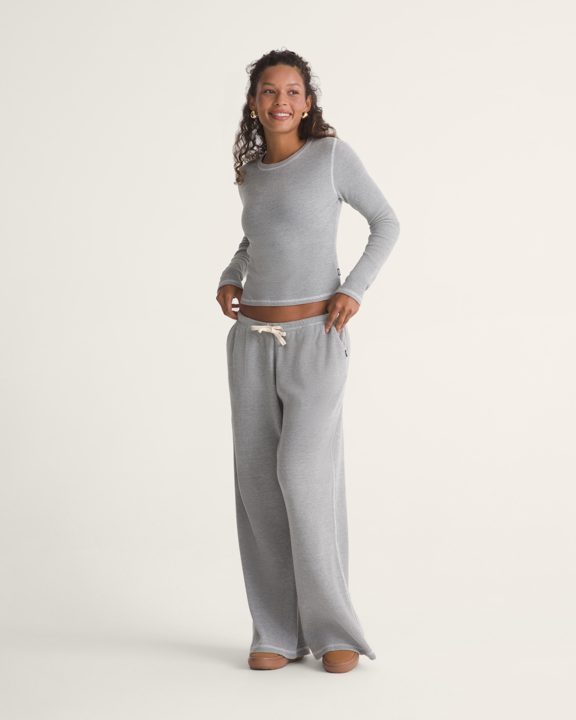 Teri Thermal Elastic Pants VANS Cement Heather Grey ALT3