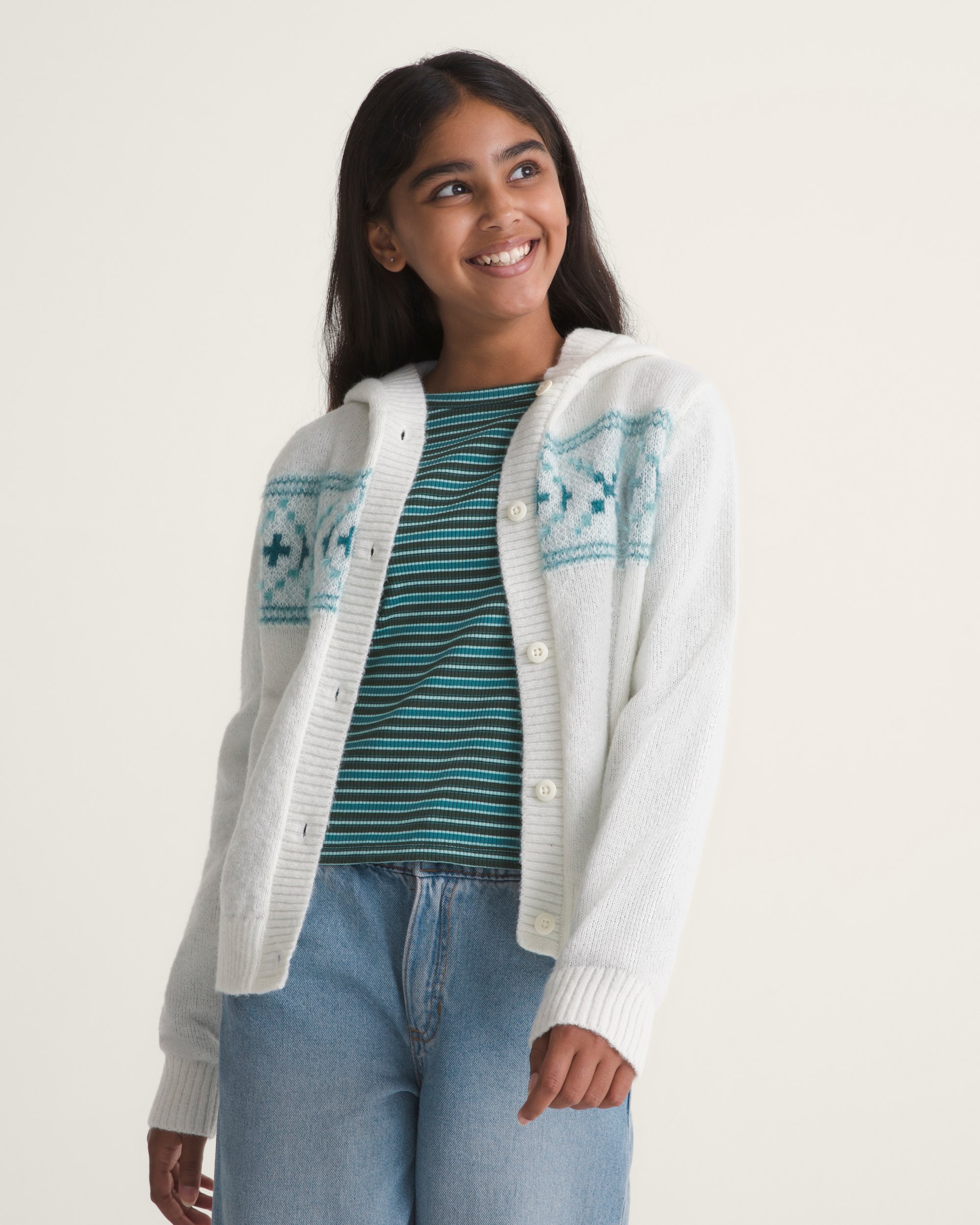 Kids Fiona Fair Aisle Sweater VANS Marshmallow White ALT2