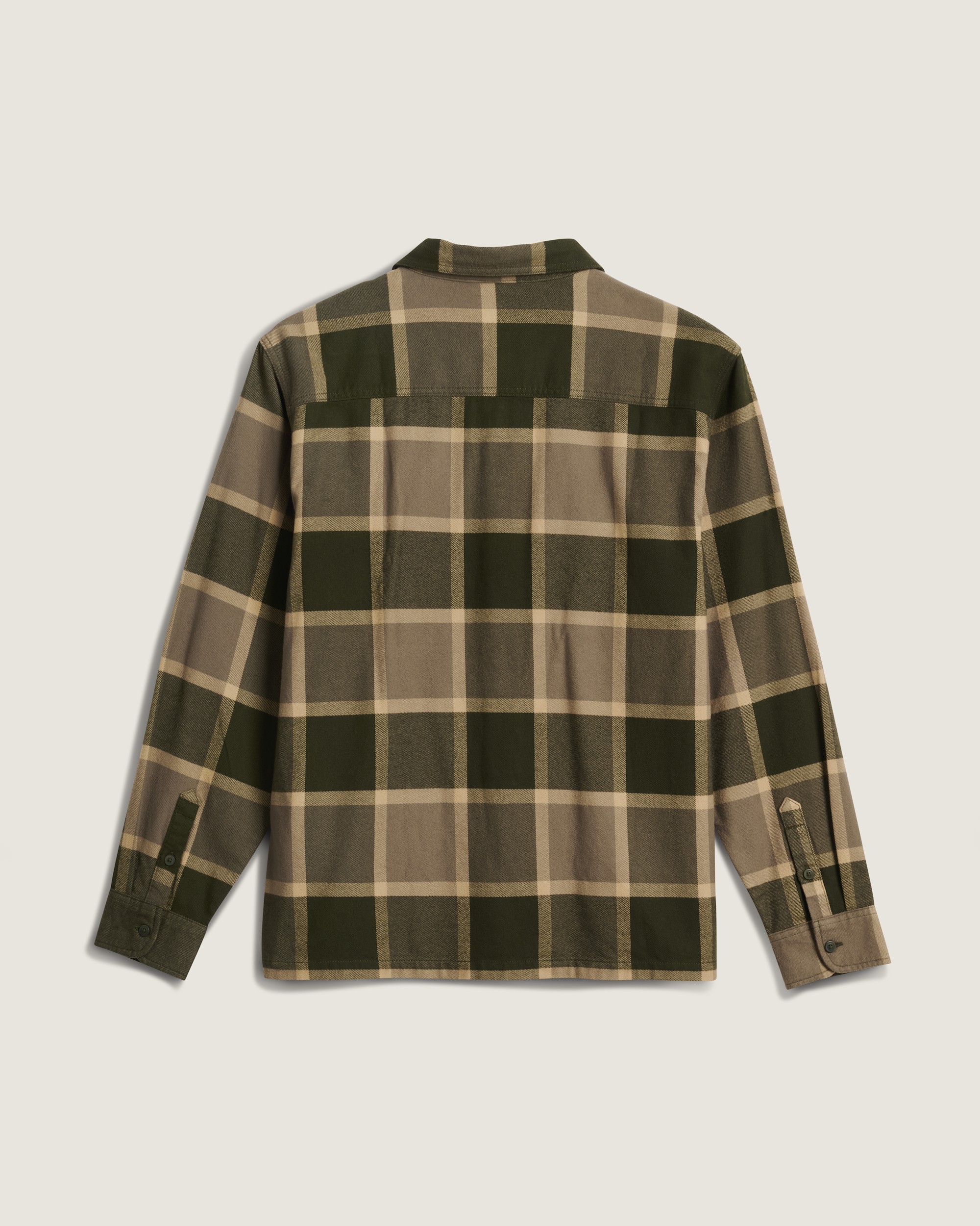 Larkspur Plaid Flannel Shirt VANS Obsidian Fern  Bungee Cord Brown ALT1