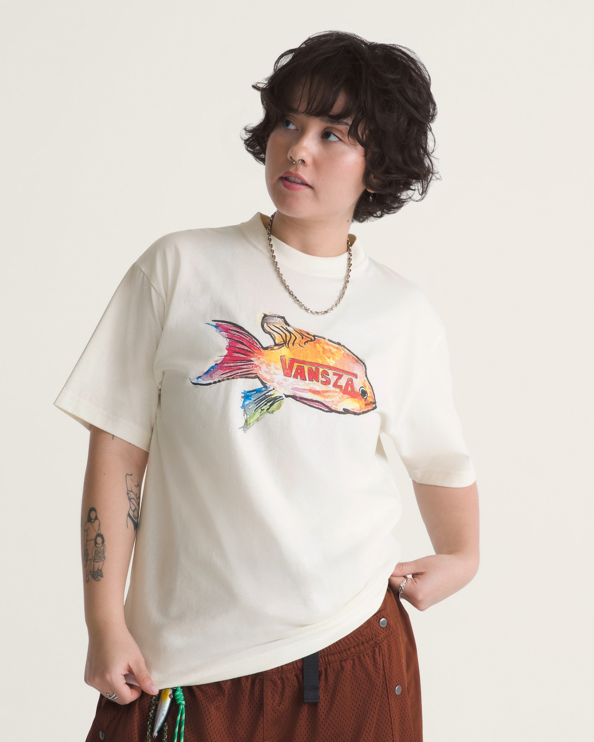 VANSZA Loose Fit Short Sleeve Tee VANS VANSZA Marshmallow White ALT3