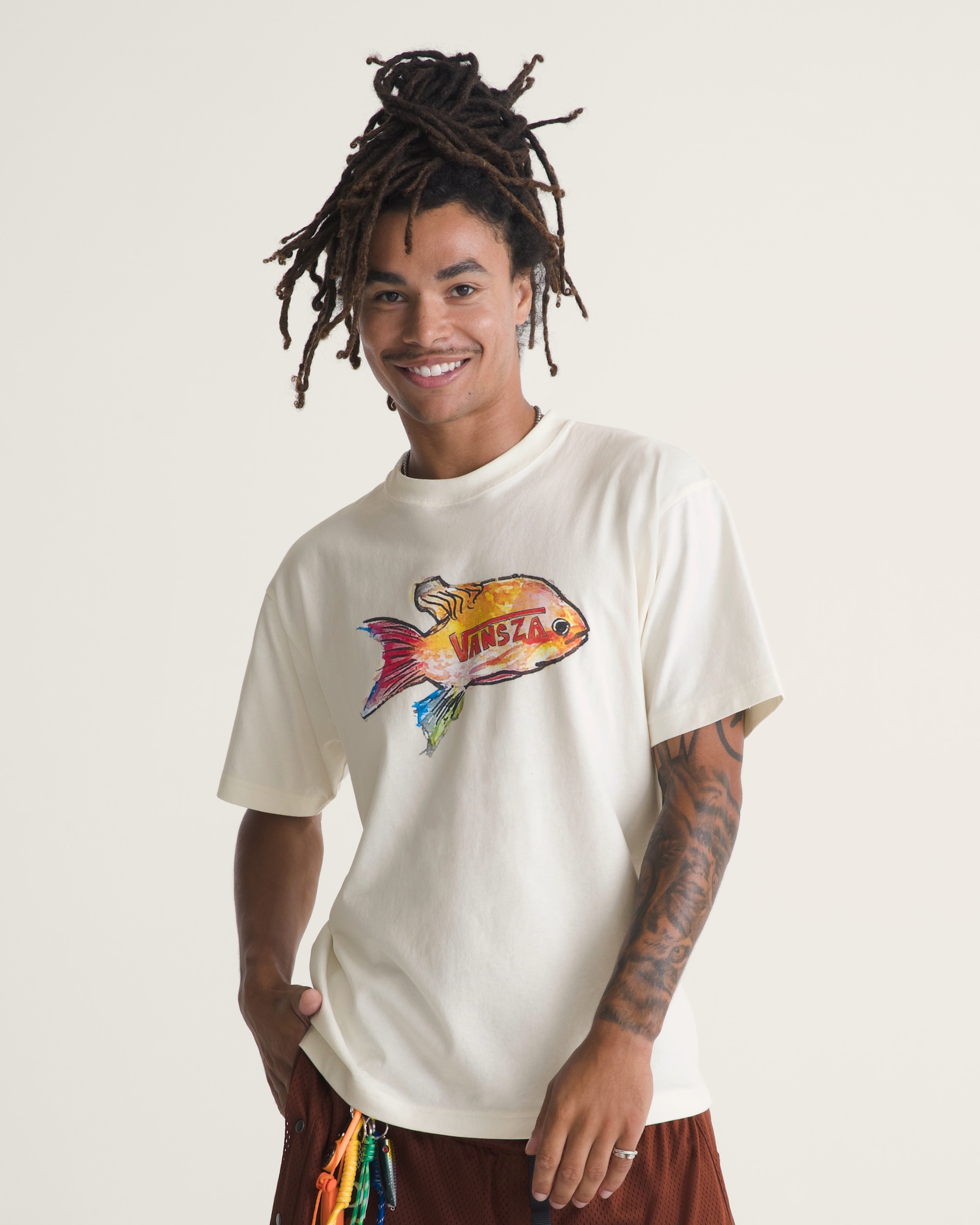 VANSZA Loose Fit Short Sleeve Tee VANS VANSZA Marshmallow White ALT4