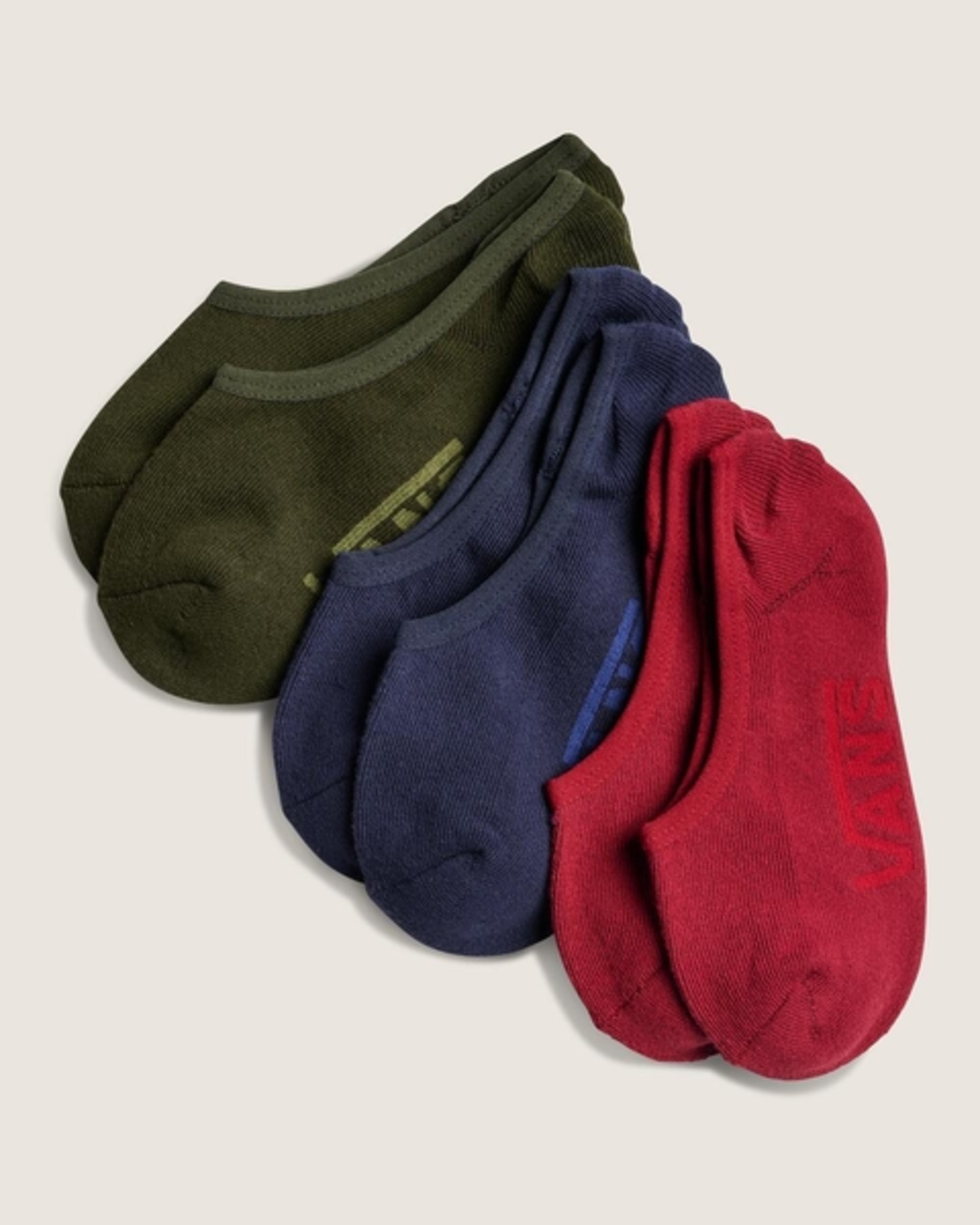 Classic No Show Socks 3 Pack VANS Obsidian Fern Green ALT1
