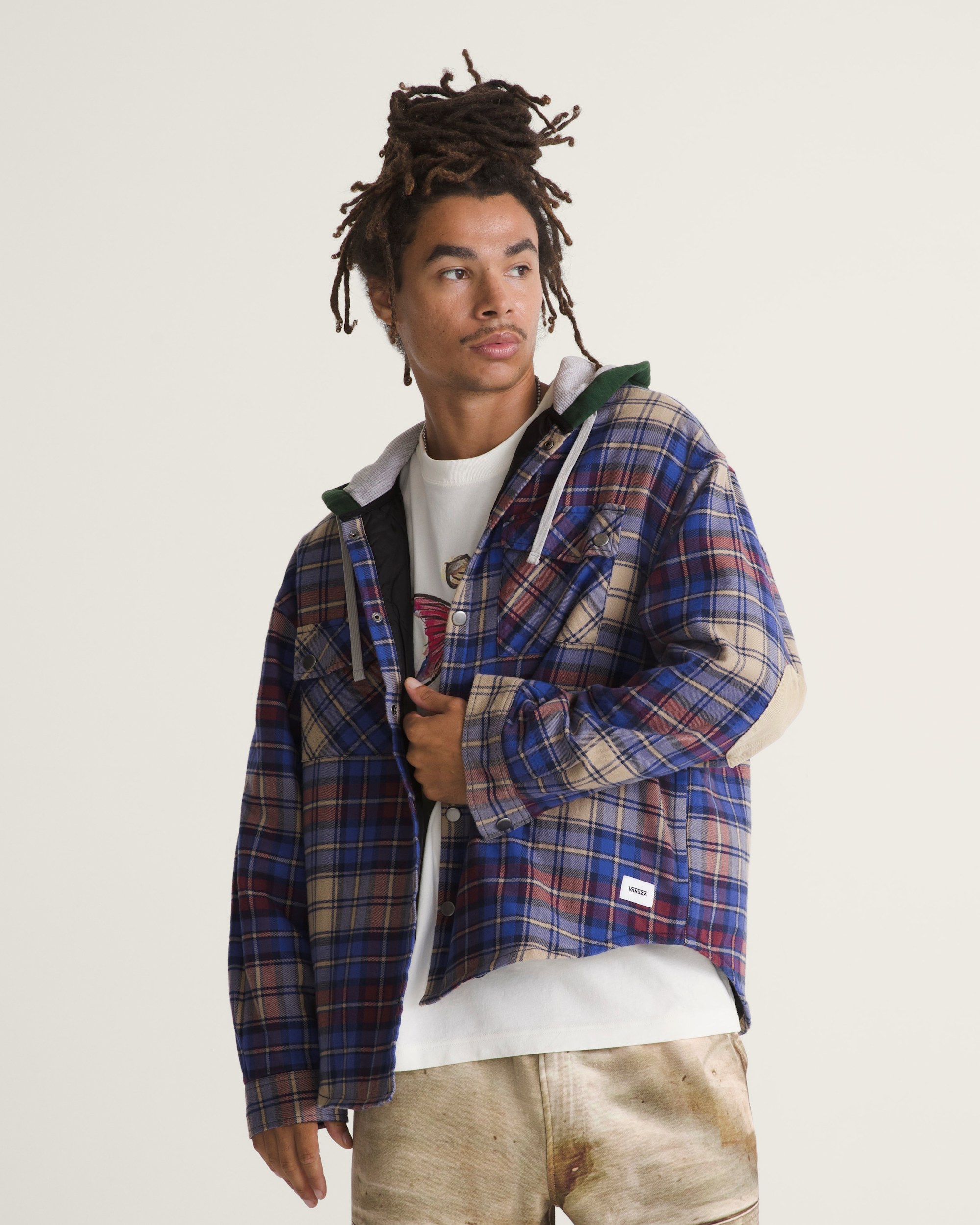 VANSZA Flannel Hoodie VANS VANSZA Deep Indigo Blue ALT4