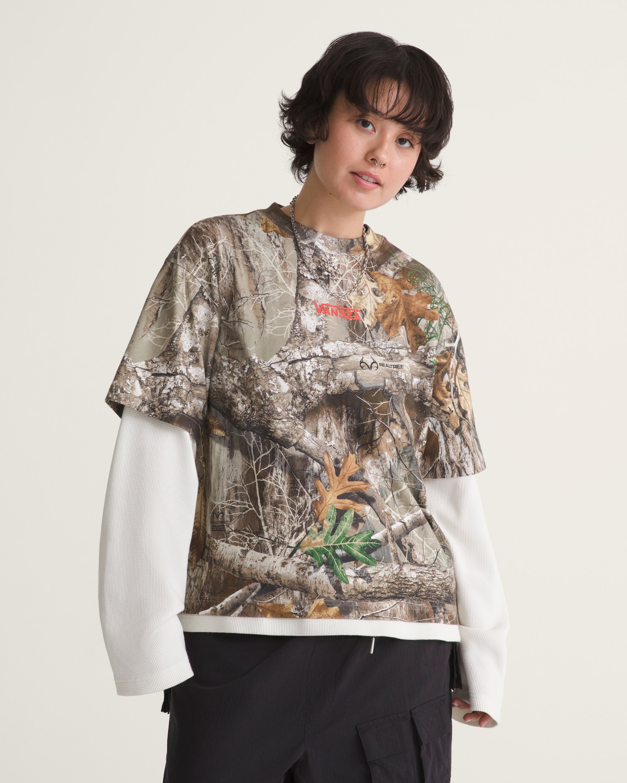 VANSZA Layer Long Sleeve Top VANS VANSZA Camo Green ALT3
