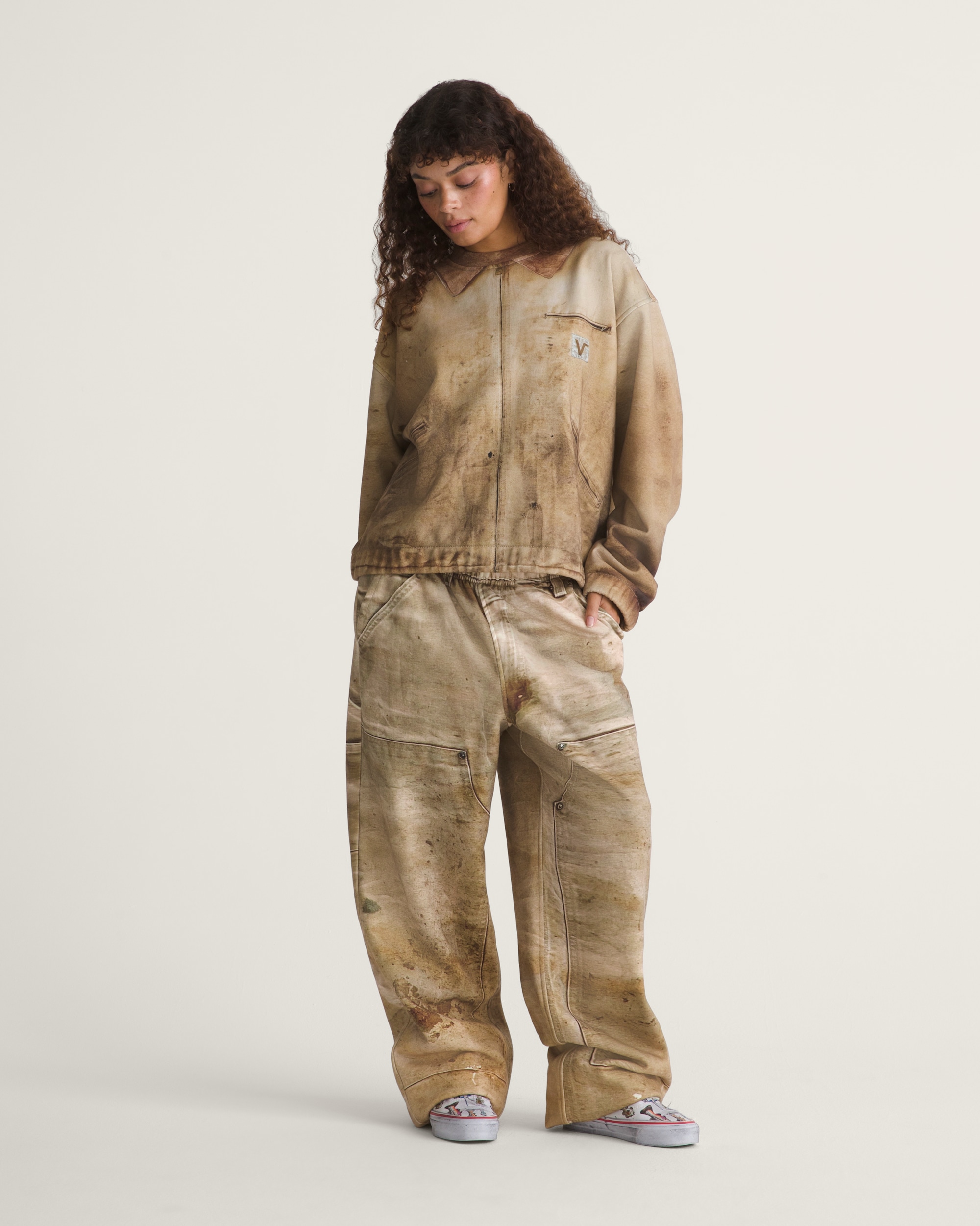 VANSZA Workwear Trompe Loeil Crew Neck Fleece VANS VANSZA Brown ALT6