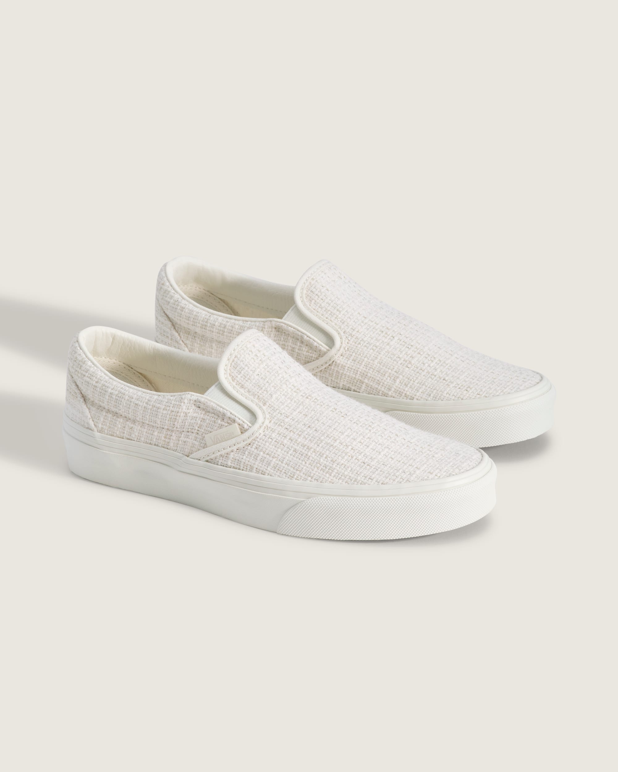 Classic SlipOn Shoe VANS Marshmallow White  Metallic Beige ALT1