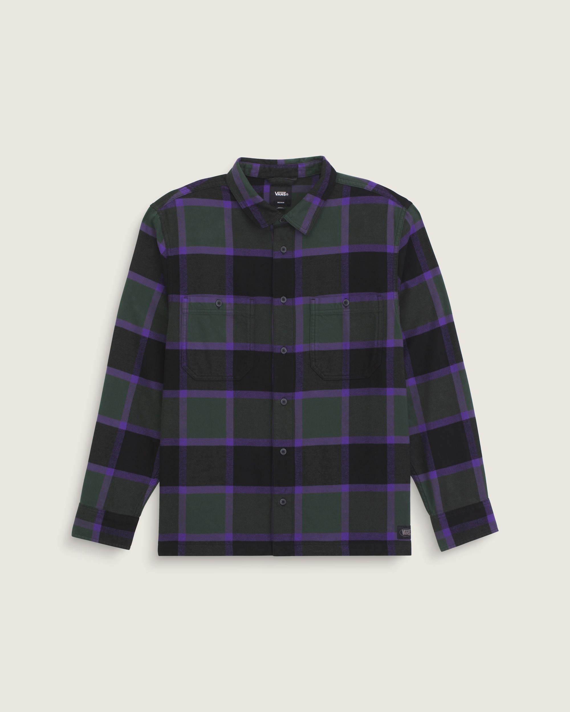 Larkspur Plaid Flannel Shirt VANS Black  Oil Green HERO
