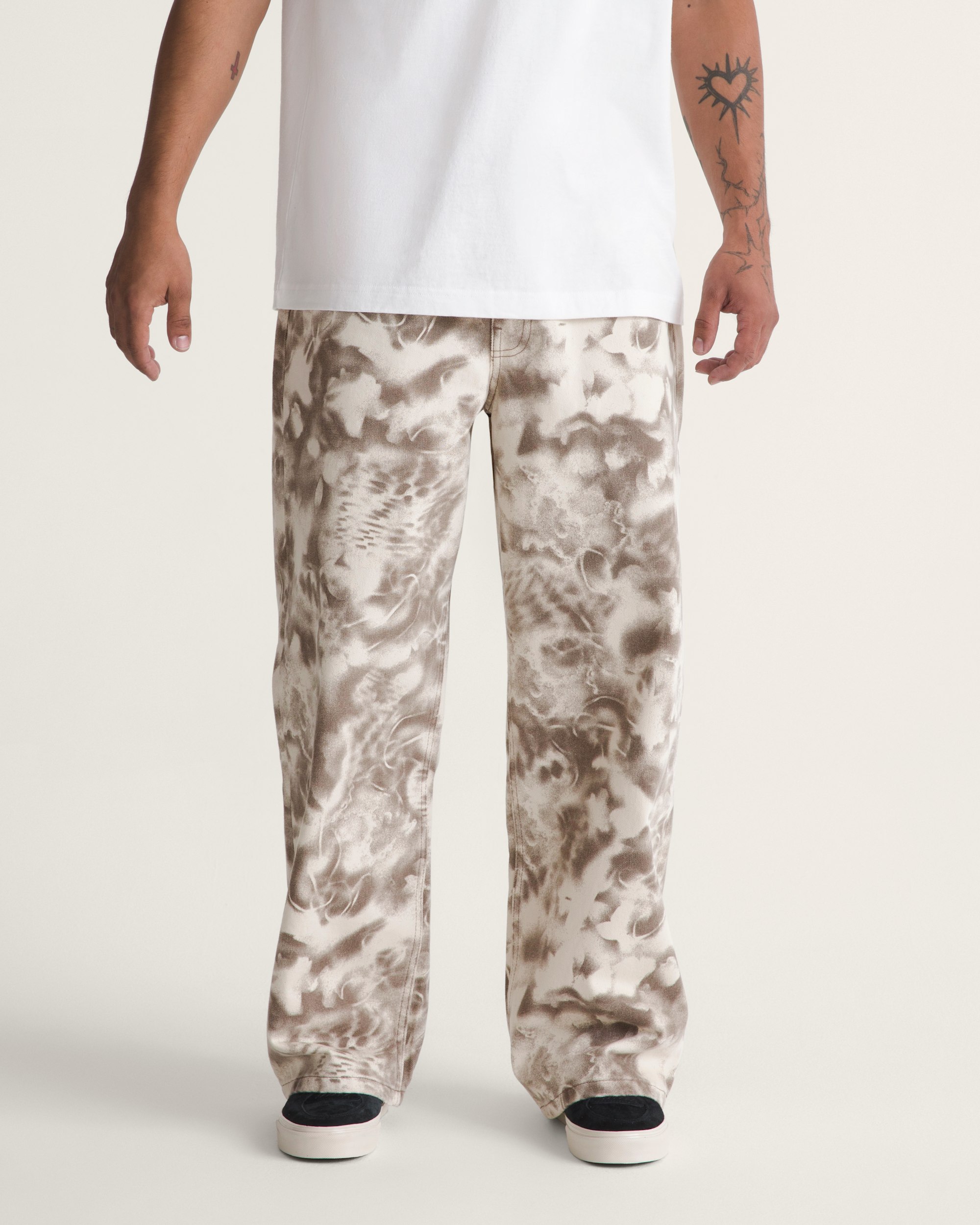 Check5 Baggy Printed Denim Pant VANS Turtledove White  Walnut Brown HERO
