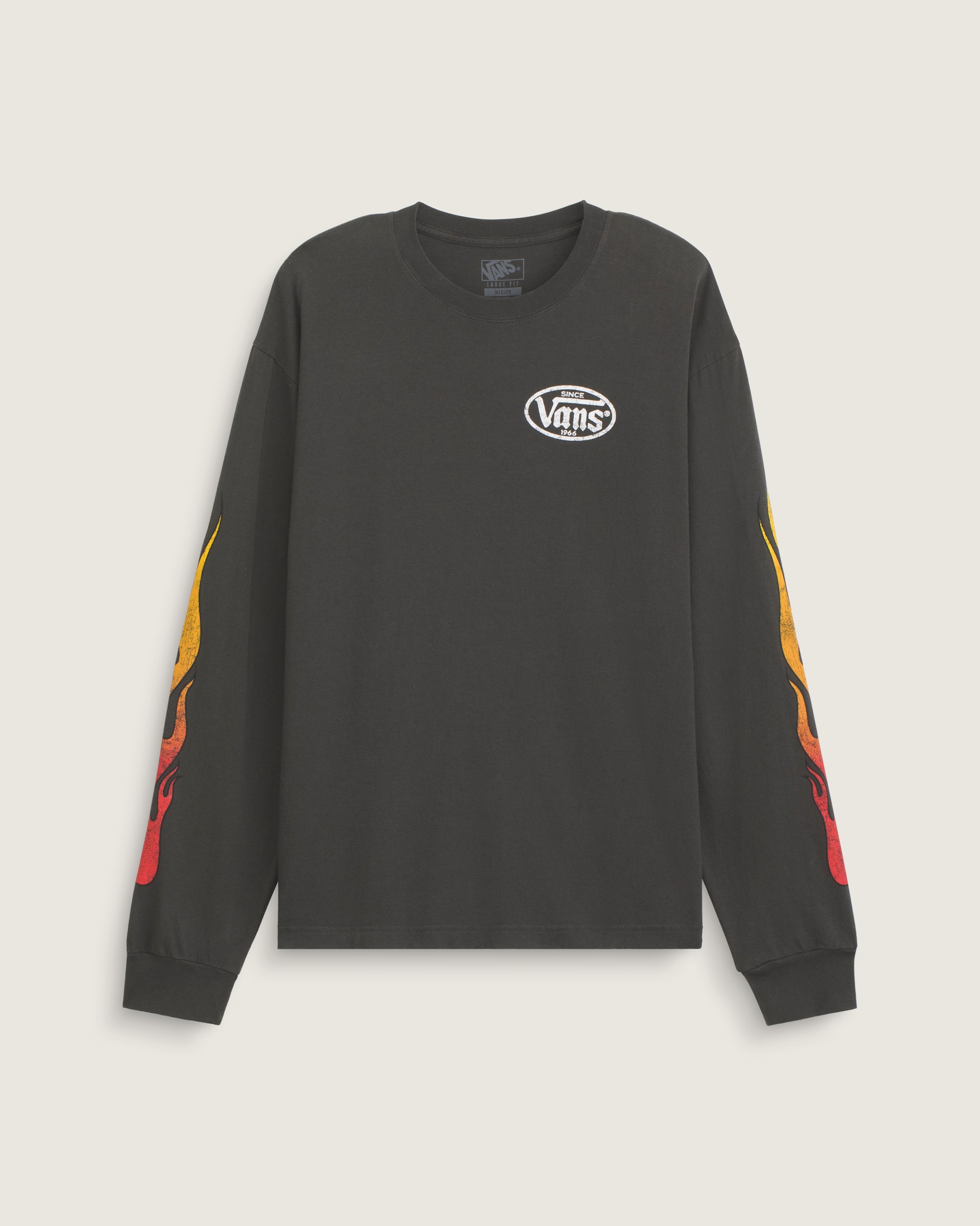 Burnin Up Long Sleeve Tee VANS Faded Black HERO