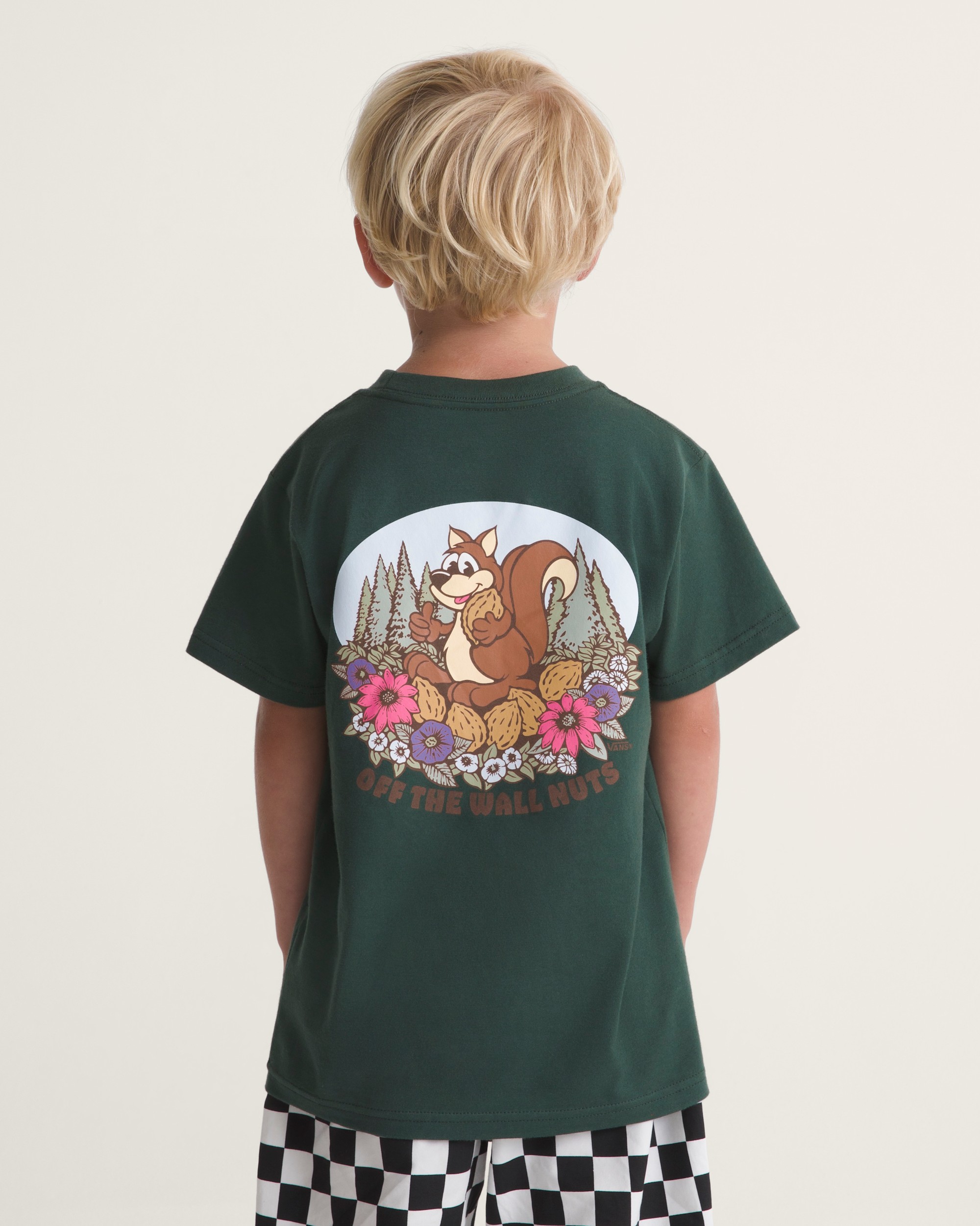 Little Kids Wall Nuts Short Sleeve Tee VANS Oil Green ALT3