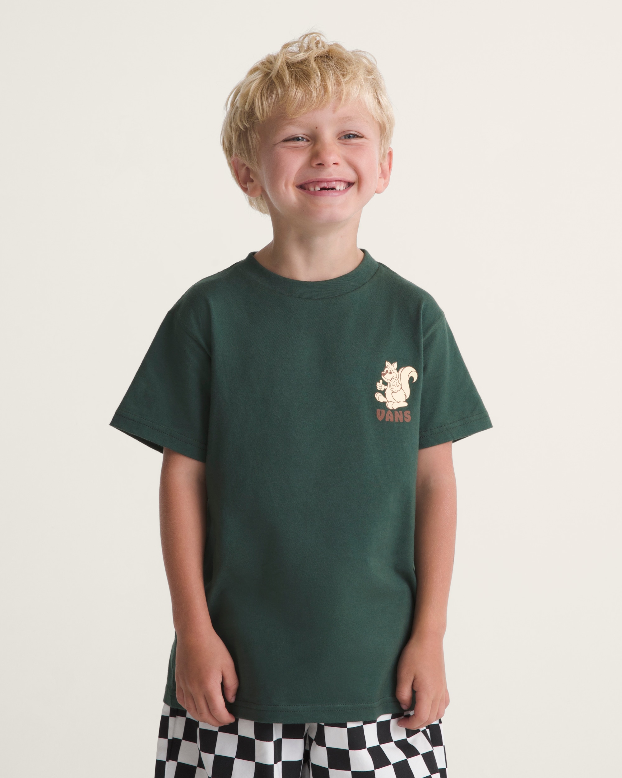 Little Kids Wall Nuts Short Sleeve Tee VANS Oil Green ALT2