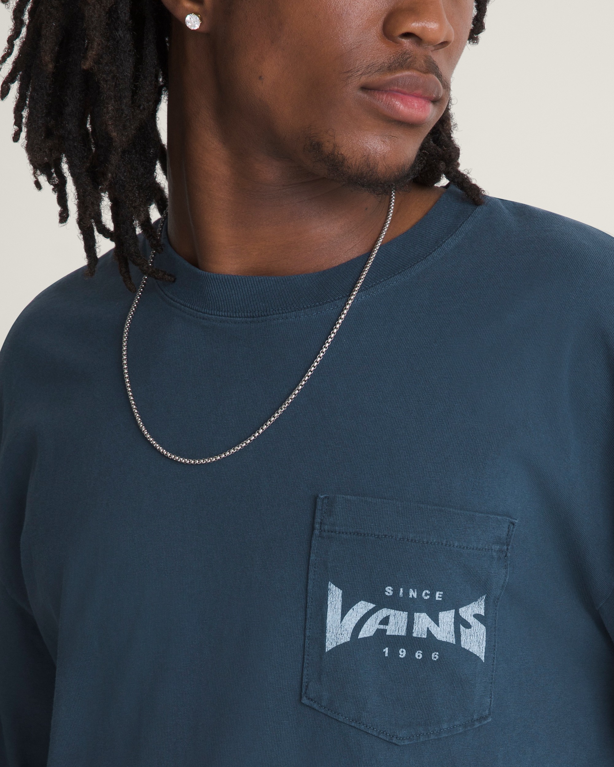 Velocity Mark Long Sleeve Tee VANS Dress Blues ALT4