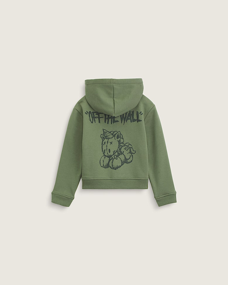 Kids Van-Archy Label Zip Hoodie in Cement Heather Grey | Vans
