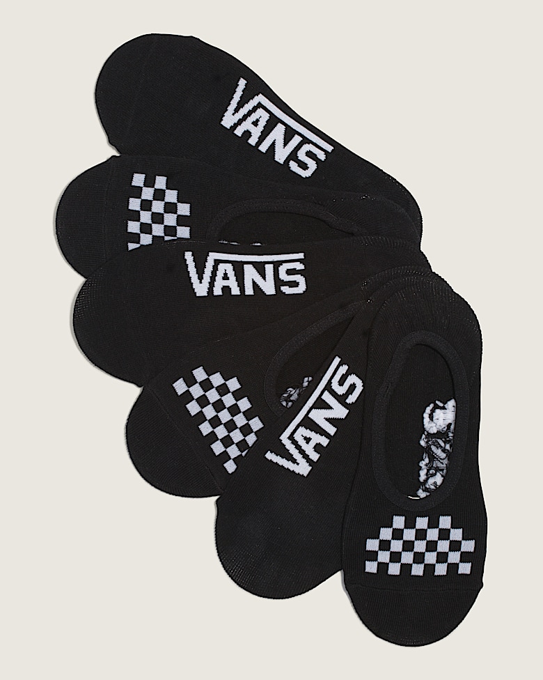 Classic Super No Show Socks 3-Pack in White / Black / Red | Vans