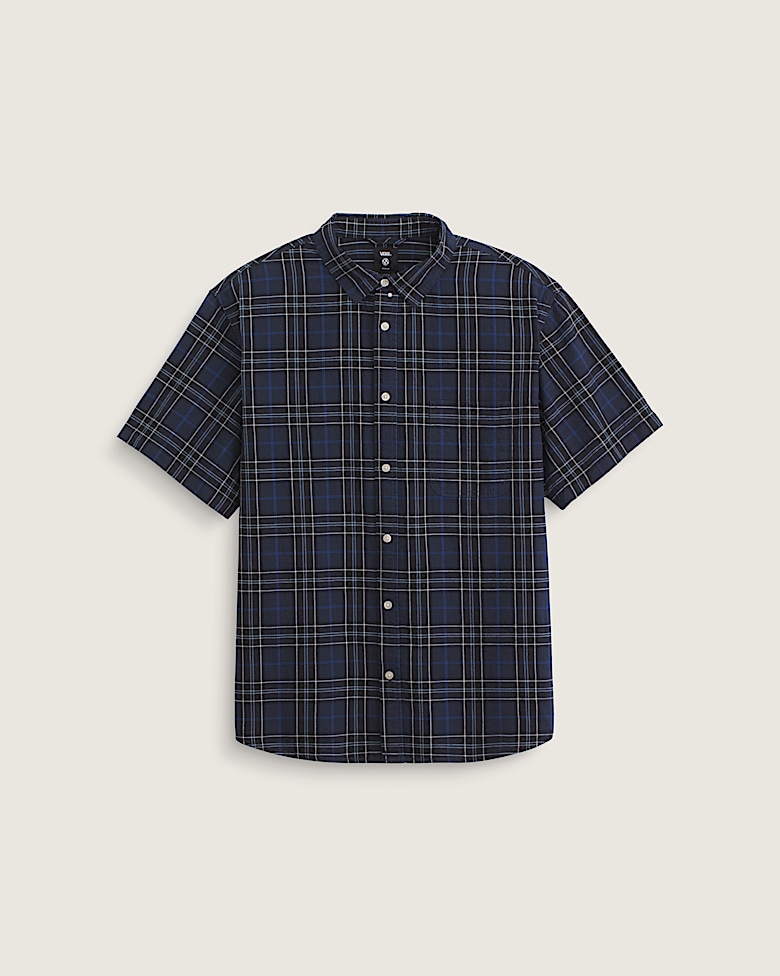 Braden Stripe Knit Shirt en Parisian Night Blue / Orange