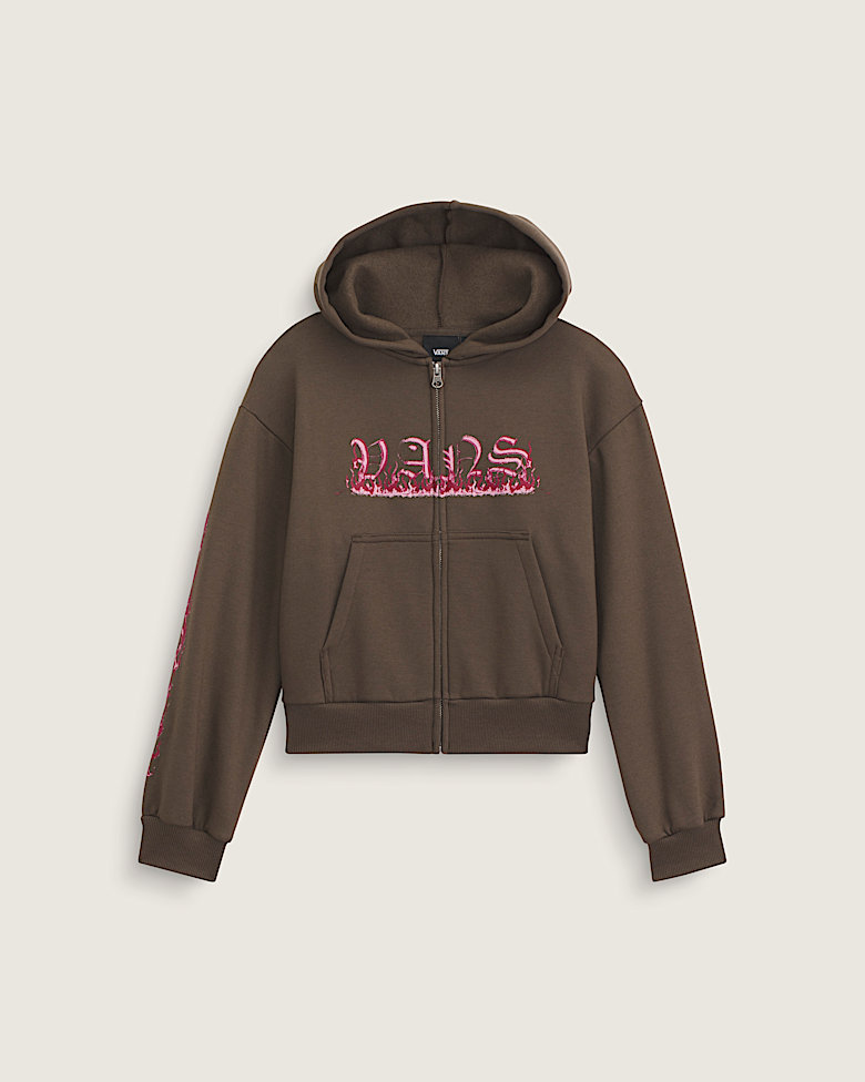 Little Kids Stomper Zip Hoodie in Coal Brown | Vans