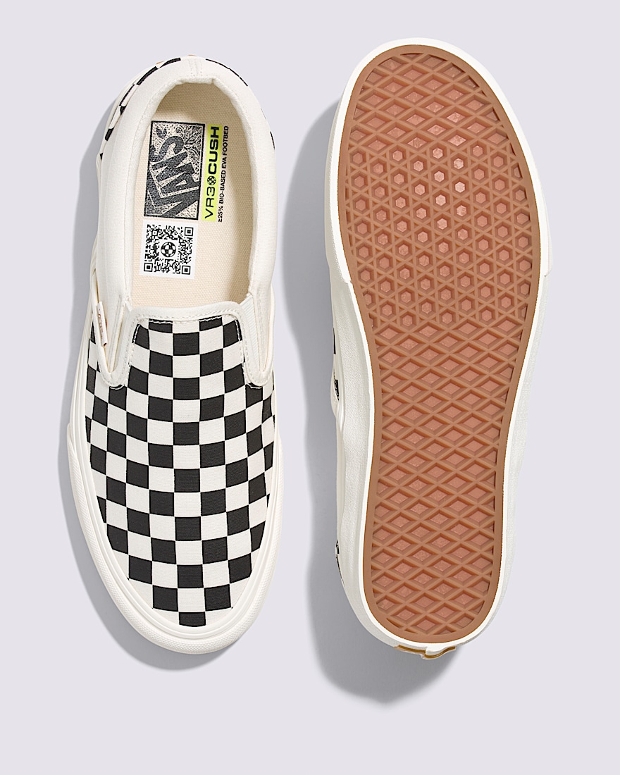 Chaussure SlipOn VR3  damier VANS Noir  Blanc Marshmallow ALT2