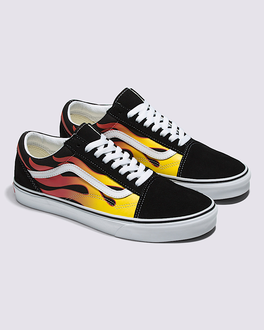 Old Skool Flame Shoe VANS Black  Flame Orange ALT1