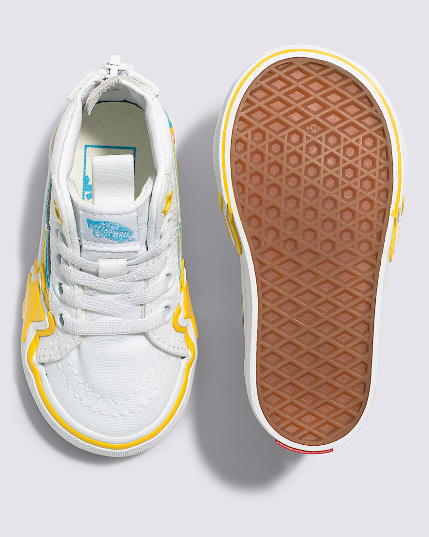 Toddler Sk8Hi Zip Star Shoe VANS Rainbow True White  Yellow ALT2