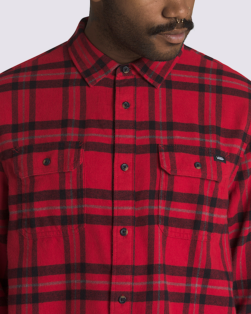 Westminster Button Up Long Sleeve Shirt VANS Chili Pepper Red  Black ALT3