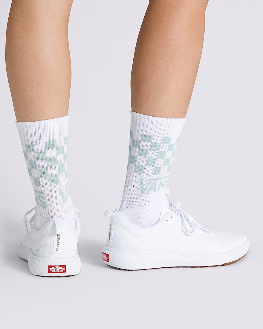 Classic Checkerboard Crew Socks 3Pack VANS Checkerboard White  Blue  Green  Black ALT1