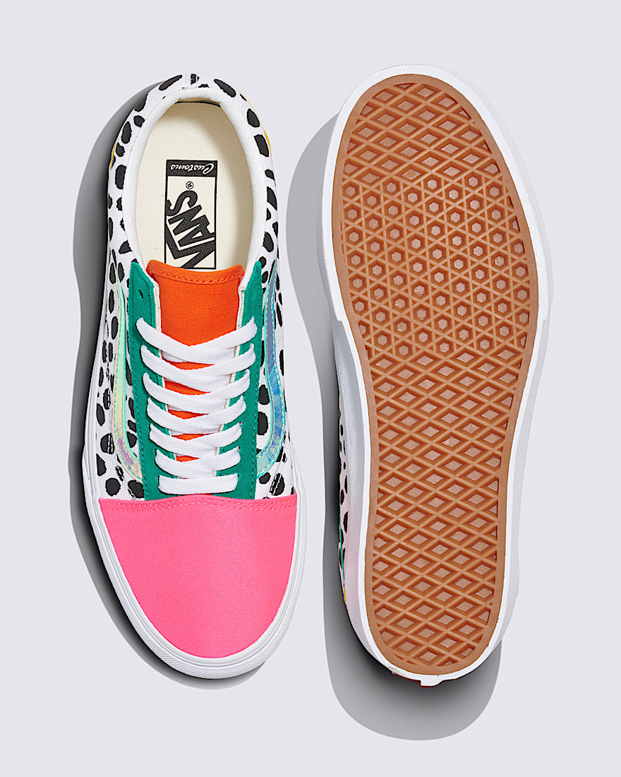 Customs Old Skool Platform Shoe VANS Pink White Black ALT2