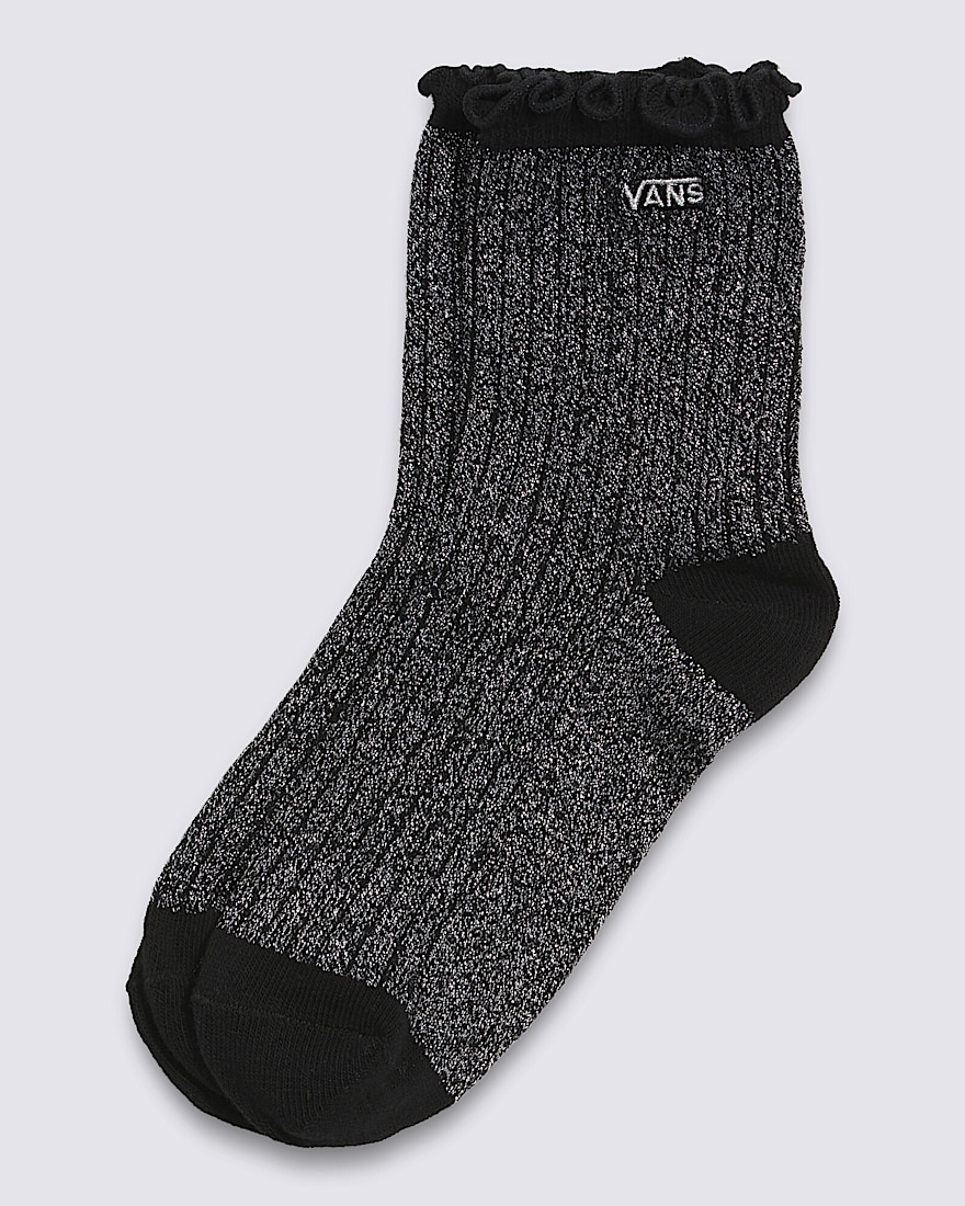 Kids Tinsel Half Crew Socks VANS Black Silver HERO