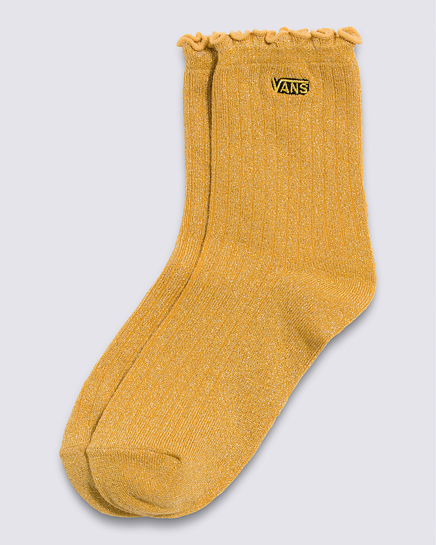 Kids Tinsel Half Crew Socks VANS Yellow Gold HERO