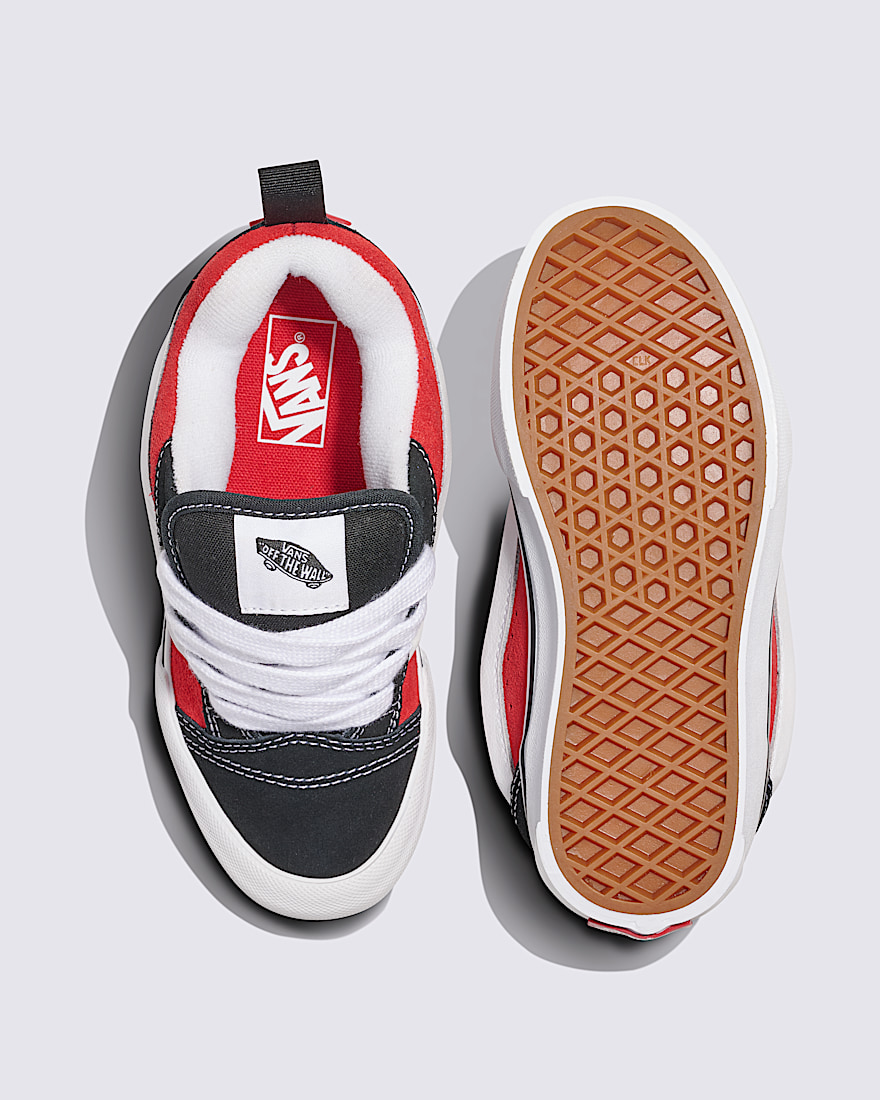 Little Kids Knu Skool Shoe VANS Black  Racing Red ALT2