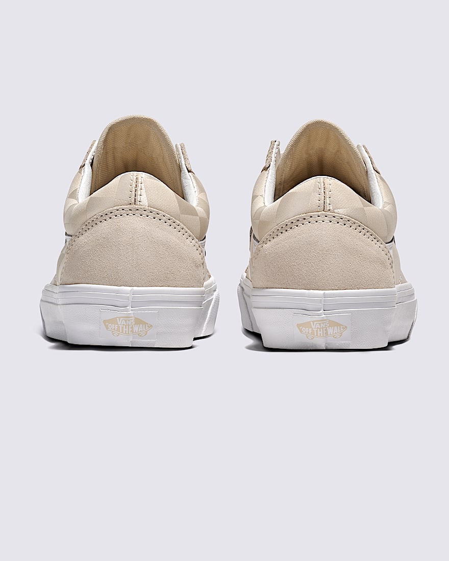 Old Skool Checkerboard Satin Shoe VANS Turtledove Beige ALT3