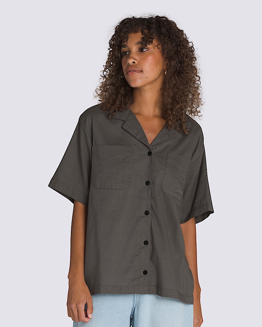Cassidy Camp Shirt VANS Asphalt Grey HERO