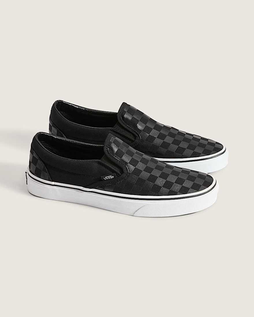 Classic SlipOn Checkerboard Shoe VANS Checkerboard Black  Black ALT1