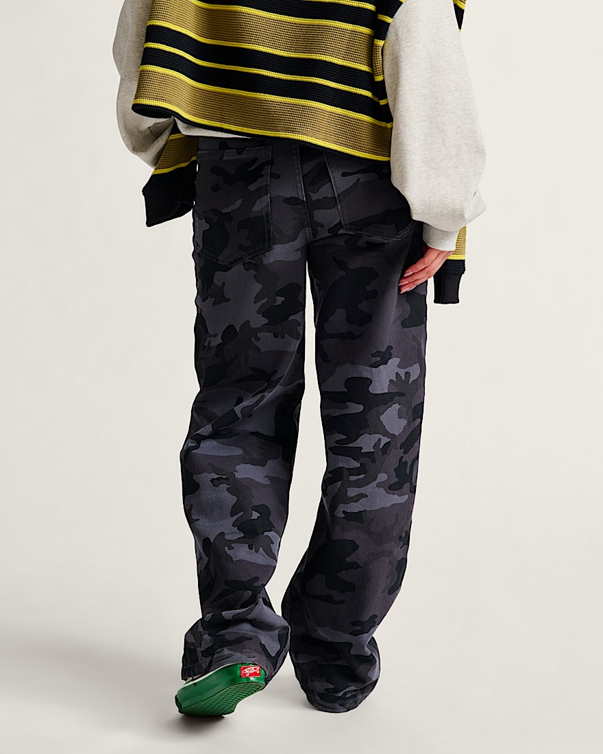 Sirelle 5 Pocket Denim Puddle Pants VANS Camo Black  Grey ALT2