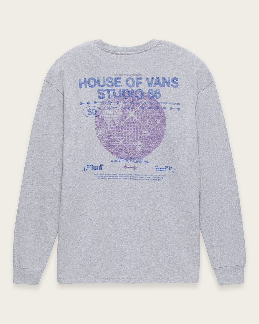 Disco Nights Long Sleeve TShirt VANS Heather Grey FLATLAY