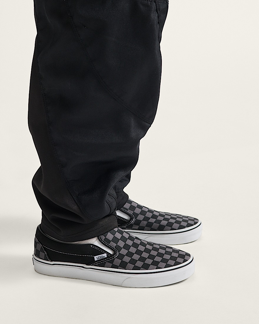 Classic SlipOn Checkerboard Shoe VANS Checkerboard Black  Pewter Grey ALT1