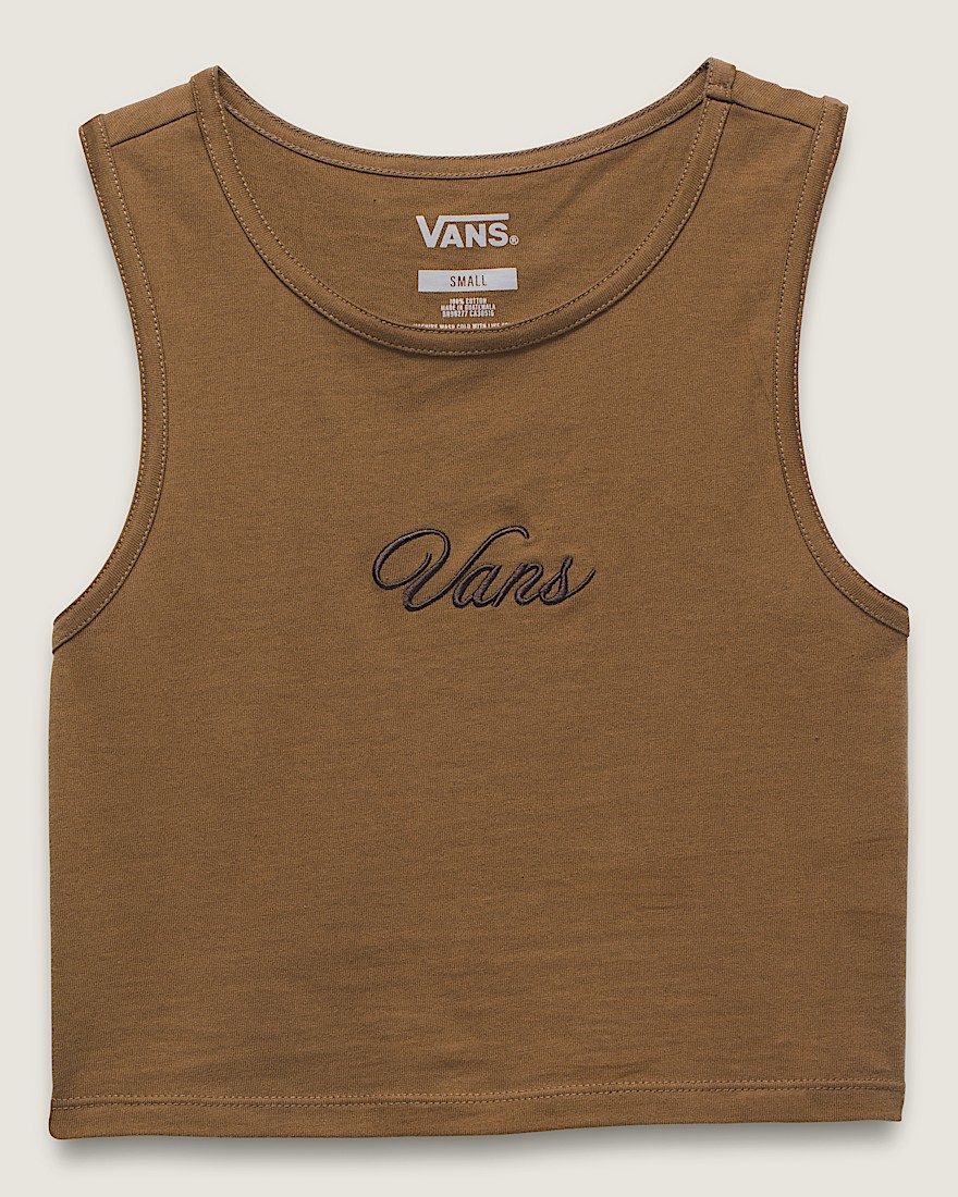 Small Staple Fitted Crop Tank Top - 1