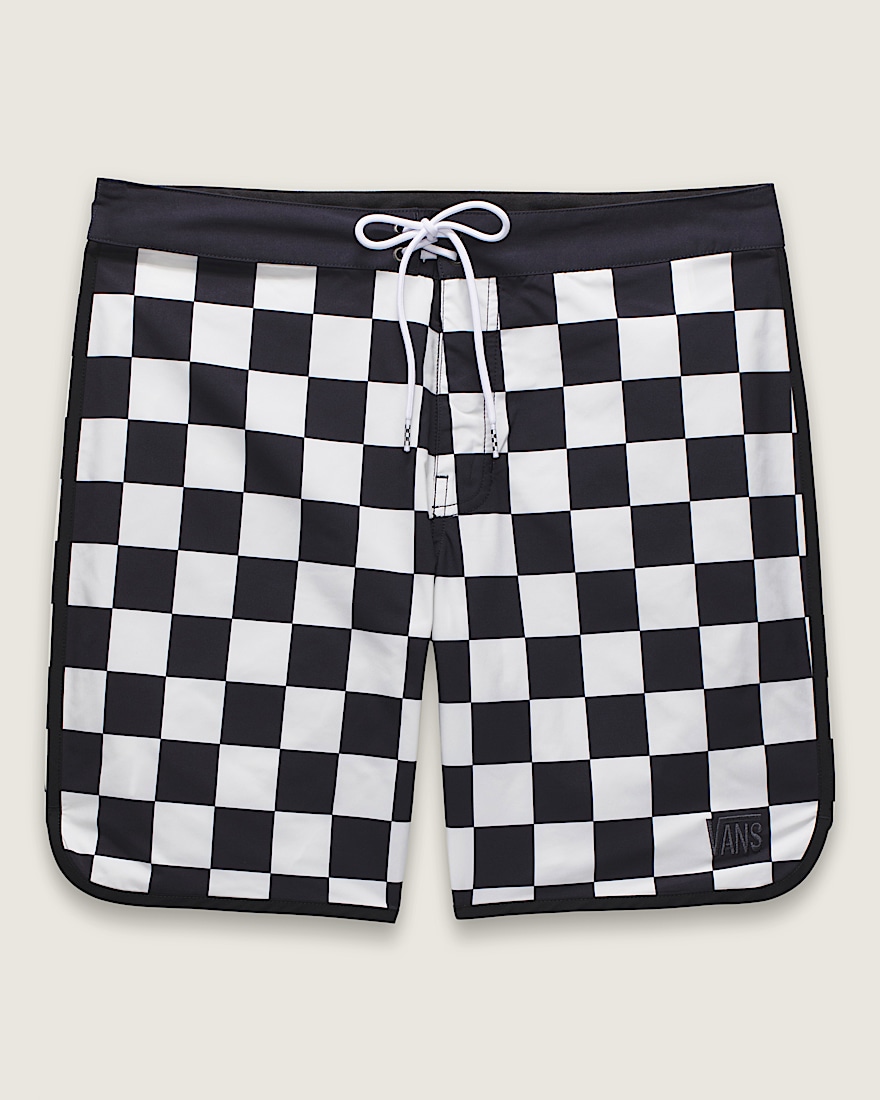 Everride Scalloped 18 Boardshorts VANS Black  White FLATLAY