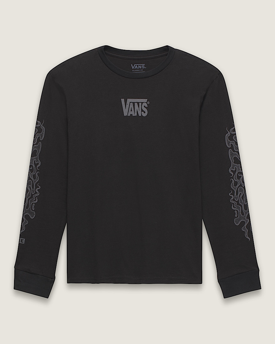 Kids Wave Dunes Long Sleeve TShirt VANS Black FLATLAY