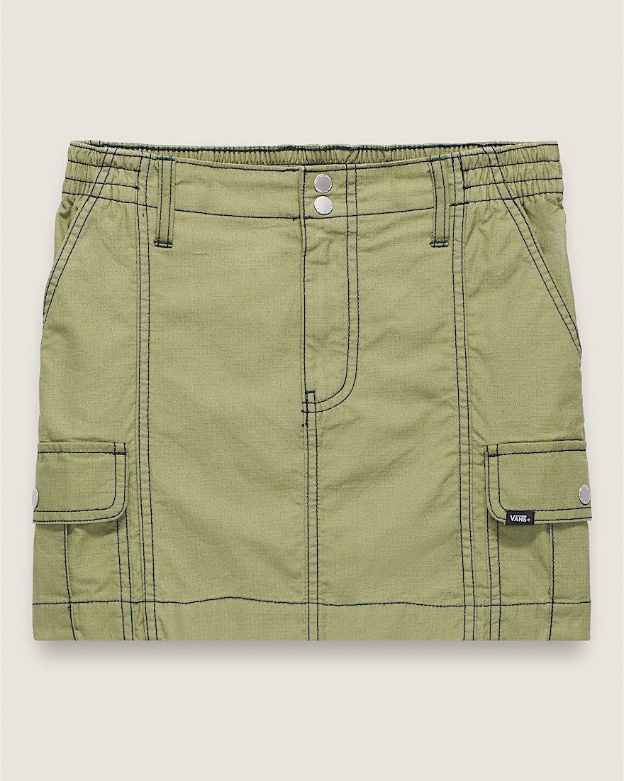 Kids Sidewalk Cargo Skirt VANS Loden Green FLATLAY