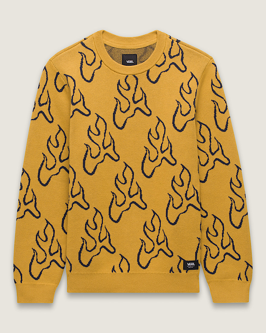 Kids Blaze Crew Sweater VANS Harvest Gold Yellow FLATLAY