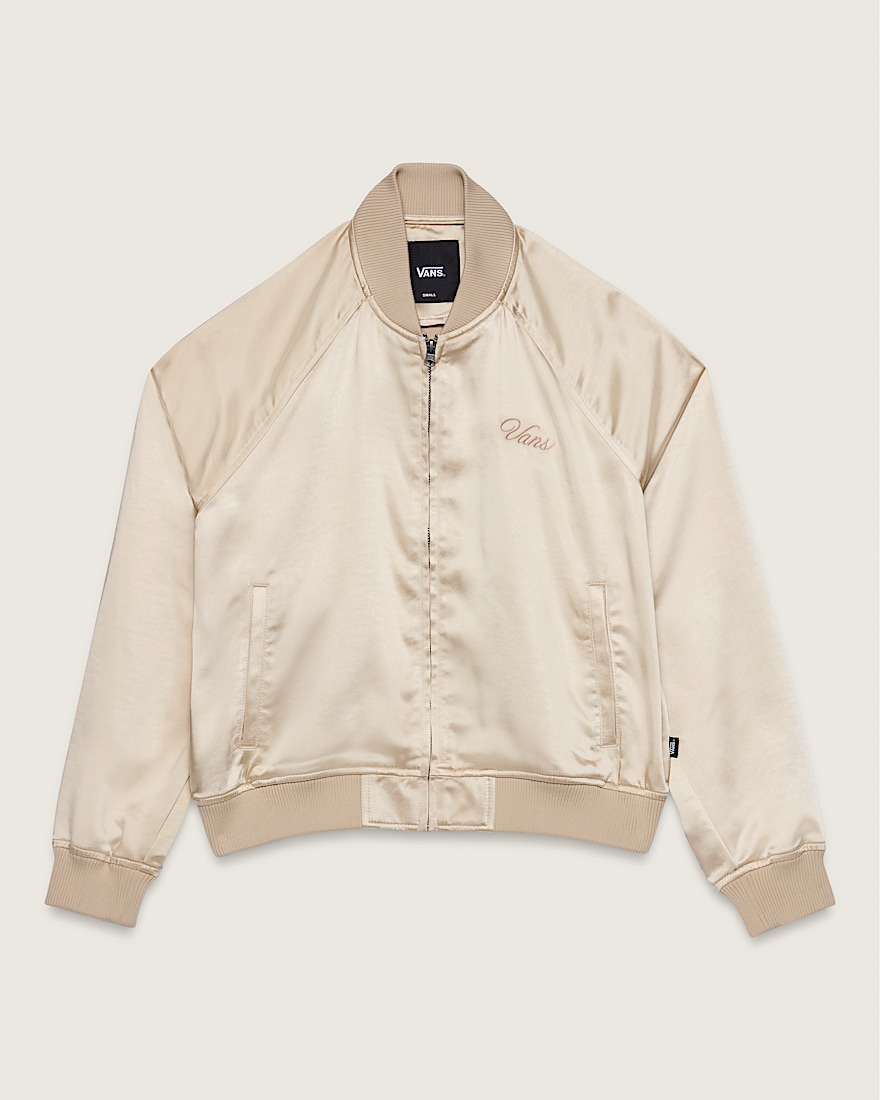 Satin Cropped Bomber Jacket - 1