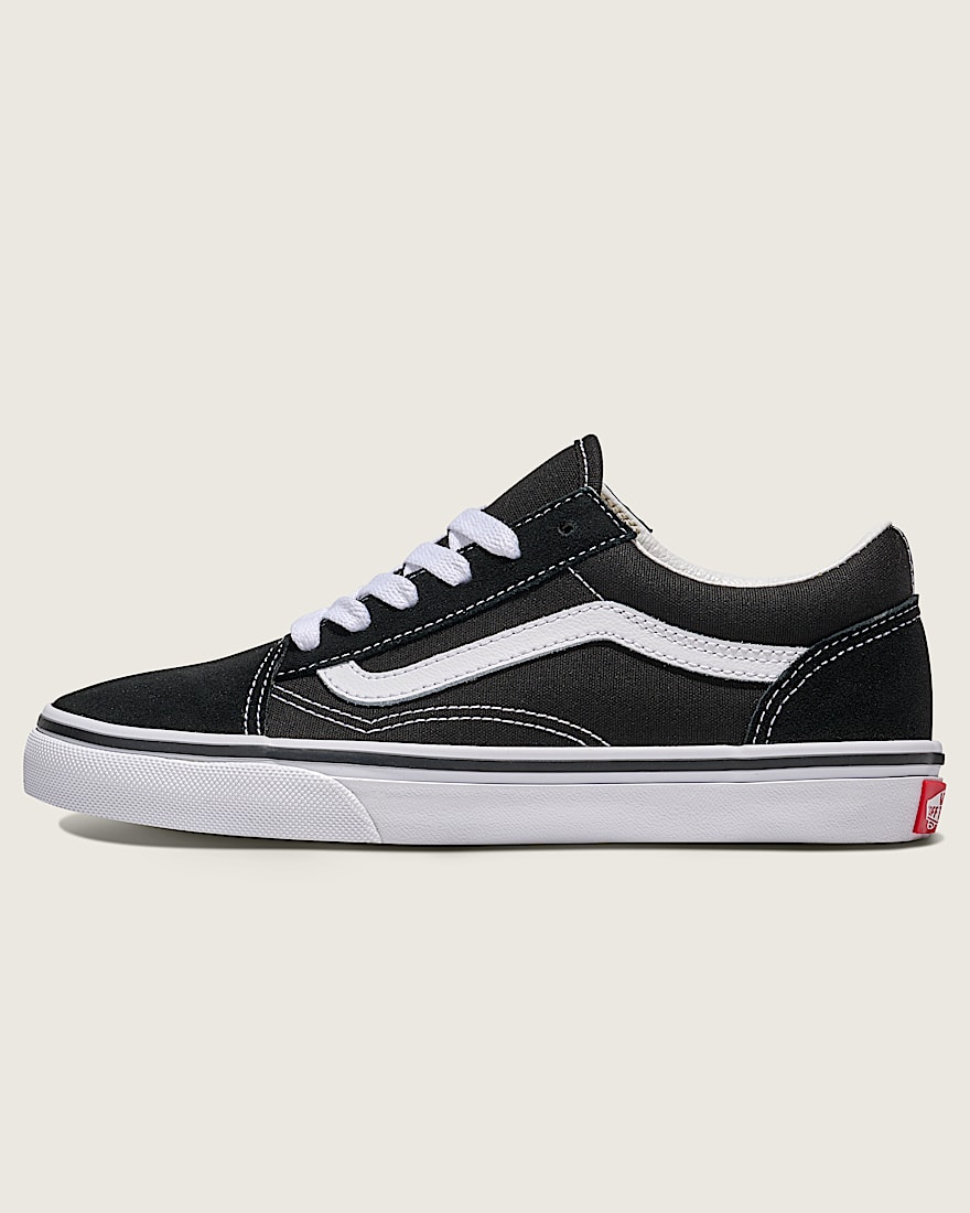 Big Kids Old Skool Shoe VANS Black White HERO