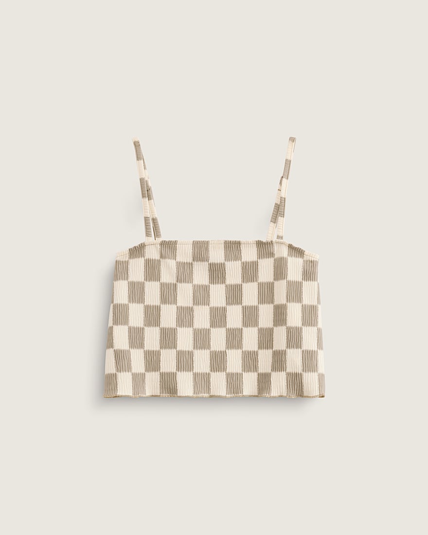 Wren Checkerboard Cami Top VANS Checkerboard London Fog Grey White FLATLAY