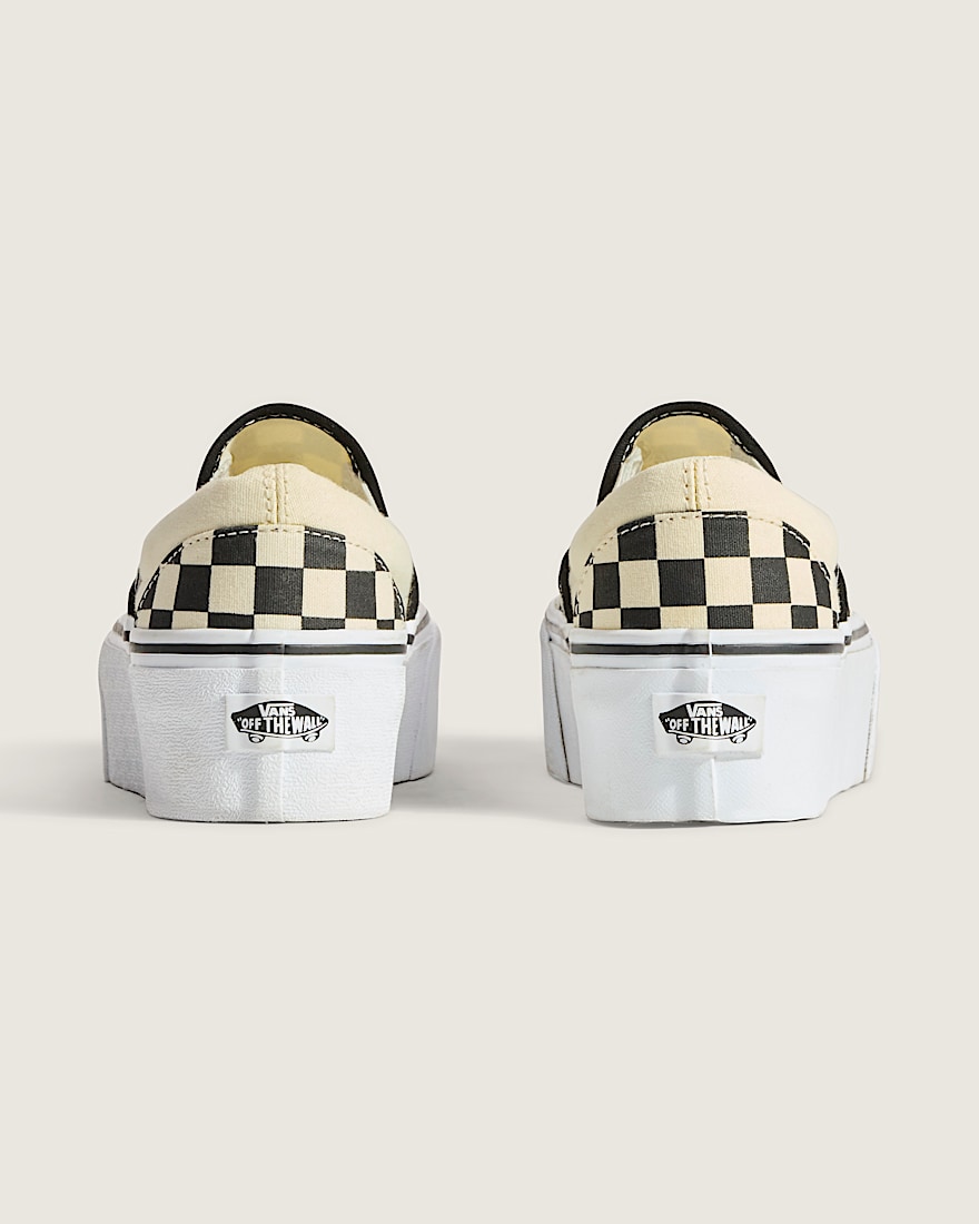 Classic SlipOn Stackform Checkerboard Shoe VANS Checkerboard Black  Classic White ALT8