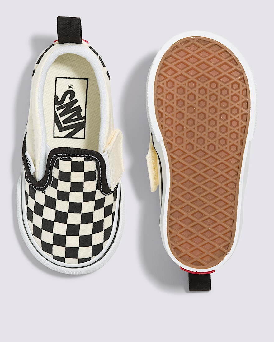 Toddler Classic SlipOn V Checkerboard Shoe VANS Checkerboard Black  White ALT4