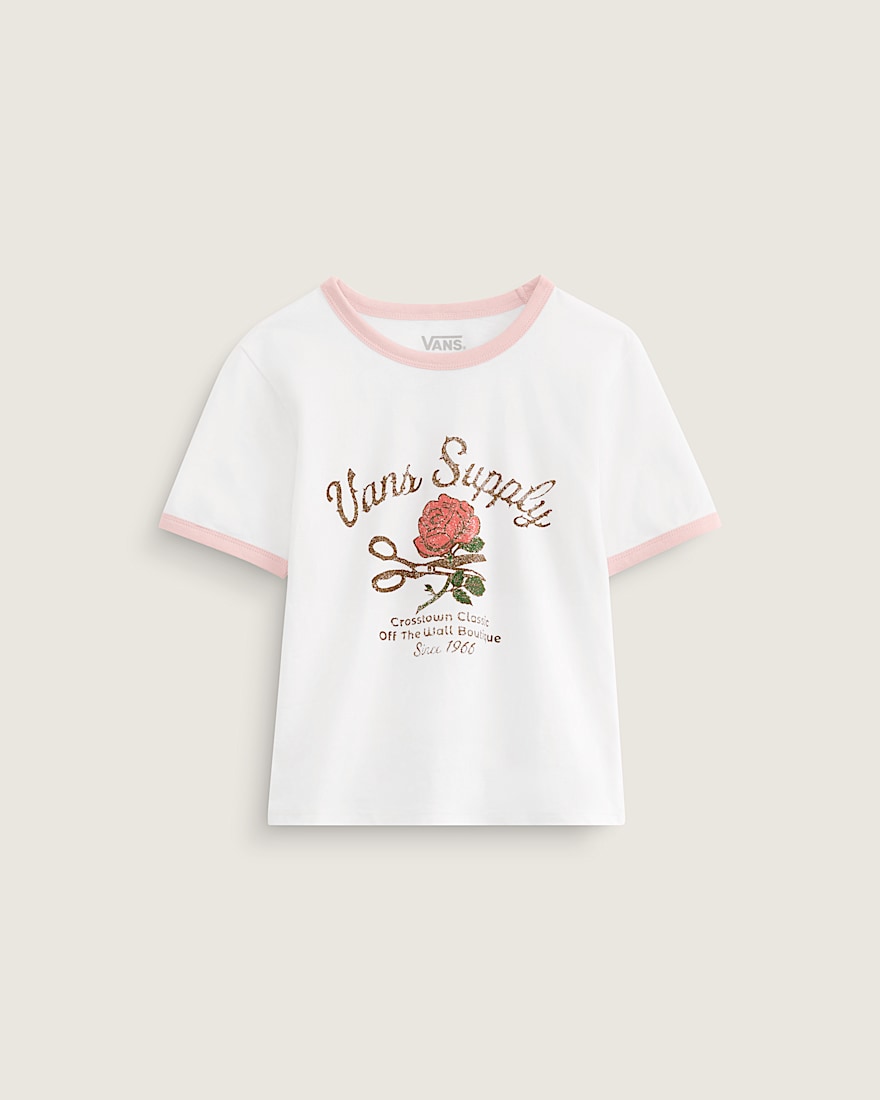 Kids Supply Boutique Ringer TShirt VANS White  Sepia Rose Pink HERO