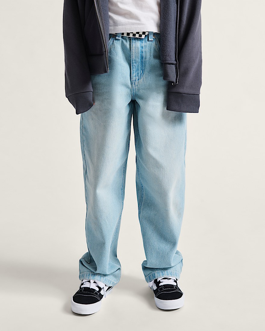 Kids Sirelle Denim Puddle Pants VANS Light Stonewash Blue ALT5