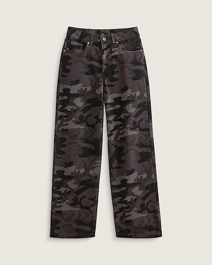Sirelle 5 Pocket Denim Puddle Pants VANS Camo Black  Grey HERO