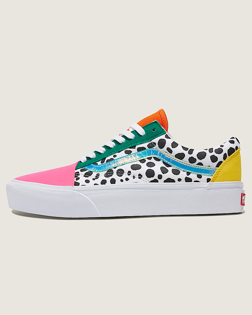 Customs Old Skool Platform Shoe VANS Pink White Black HERO